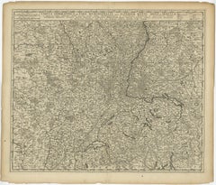 Original Antique Detailed Map of the Rhine and Moselle River Regions, ca.1680