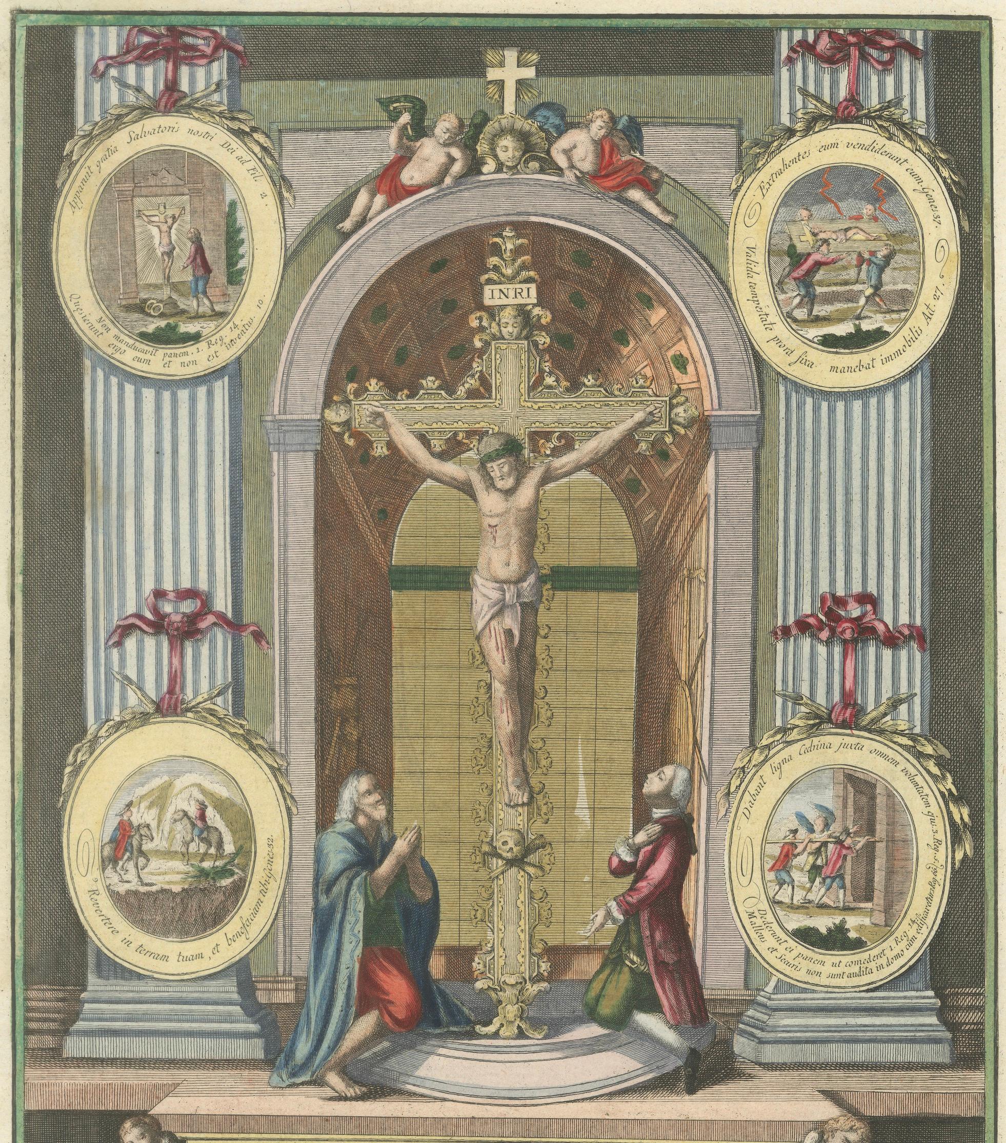 Original Antique Devotional Print of Christ of Guamantanga, Peru, 1779