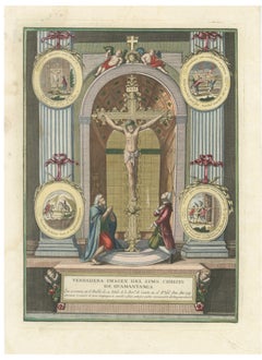 Original Antique Devotional Print of Christ of Guamantanga, Peru, 1779