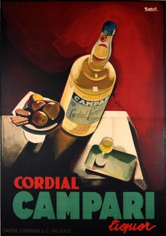 Original-Antikplakat für das Getränk „Campari Cordial“ von Marcello Nizzoli