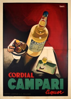 Original-Antikplakat für das Getränk „Campari Cordial“ von Marcello Nizzoli