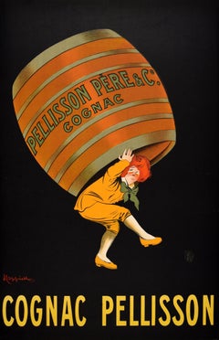 Original Antique Drink Advertising Poster Cognac Pellisson Leonetto Cappiello