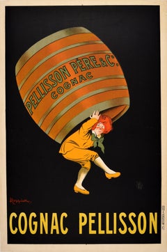 Original Antique Drink Advertising Poster Cognac Pellisson Leonetto Cappiello