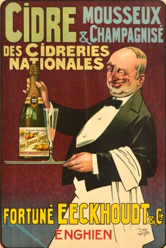 Affiche publicitaire originale pour une boisson Fortune Eeckhoudt Cider Champagne