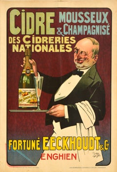 Affiche publicitaire originale pour une boisson Fortune Eeckhoudt Cider Champagne