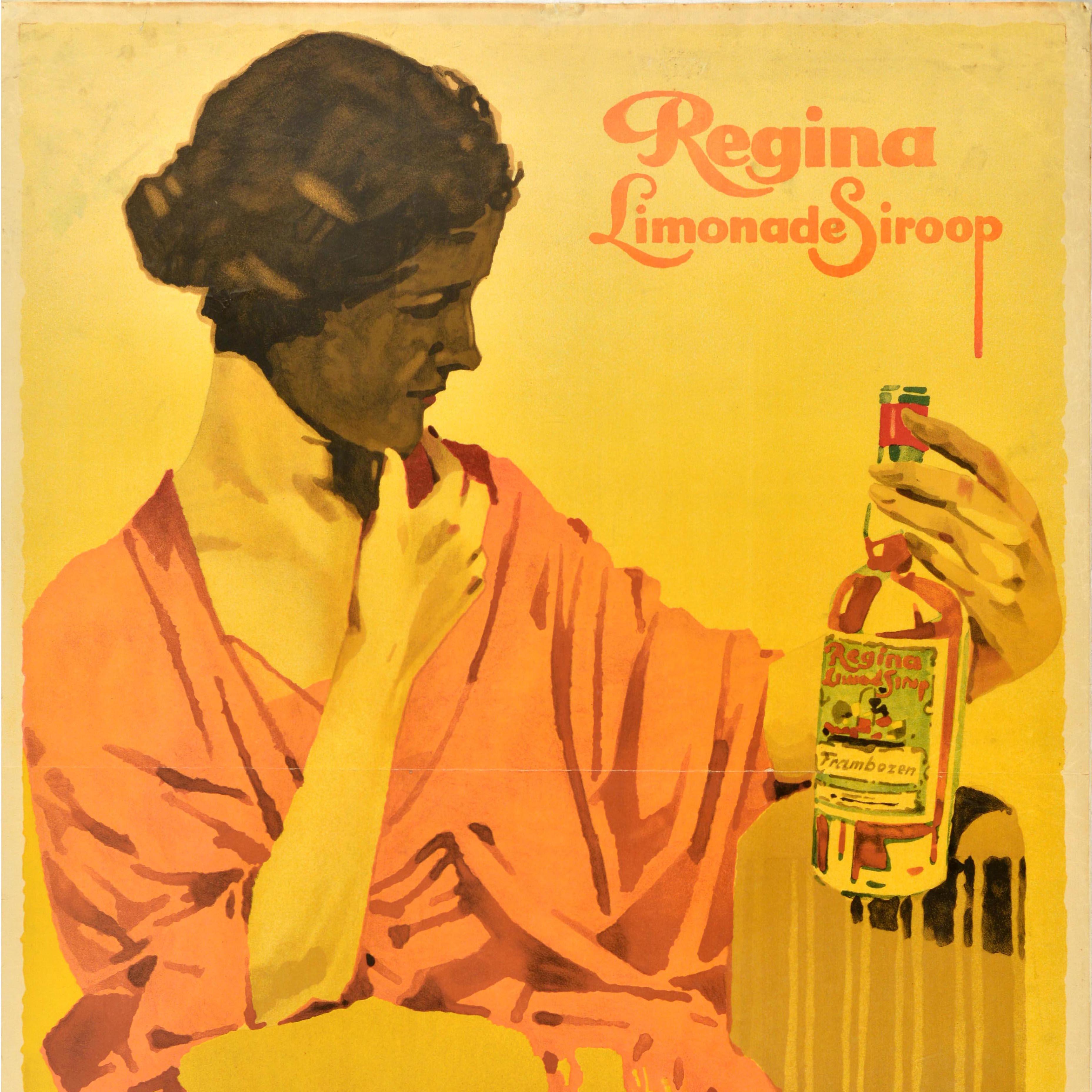 Original Antikes Getränke-Werbeplakat Regina Limonade Siroop Ludwig Hohlwein (Niederländisch) im Angebot