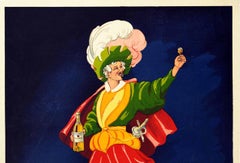 Original Antique Drink Poster Cognac Ducauze Fama A Base De Calidad Fame Quality