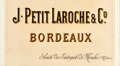 Original Antique Drink Poster J. Petit Laroche & Co Bordeaux Wine France Medoc