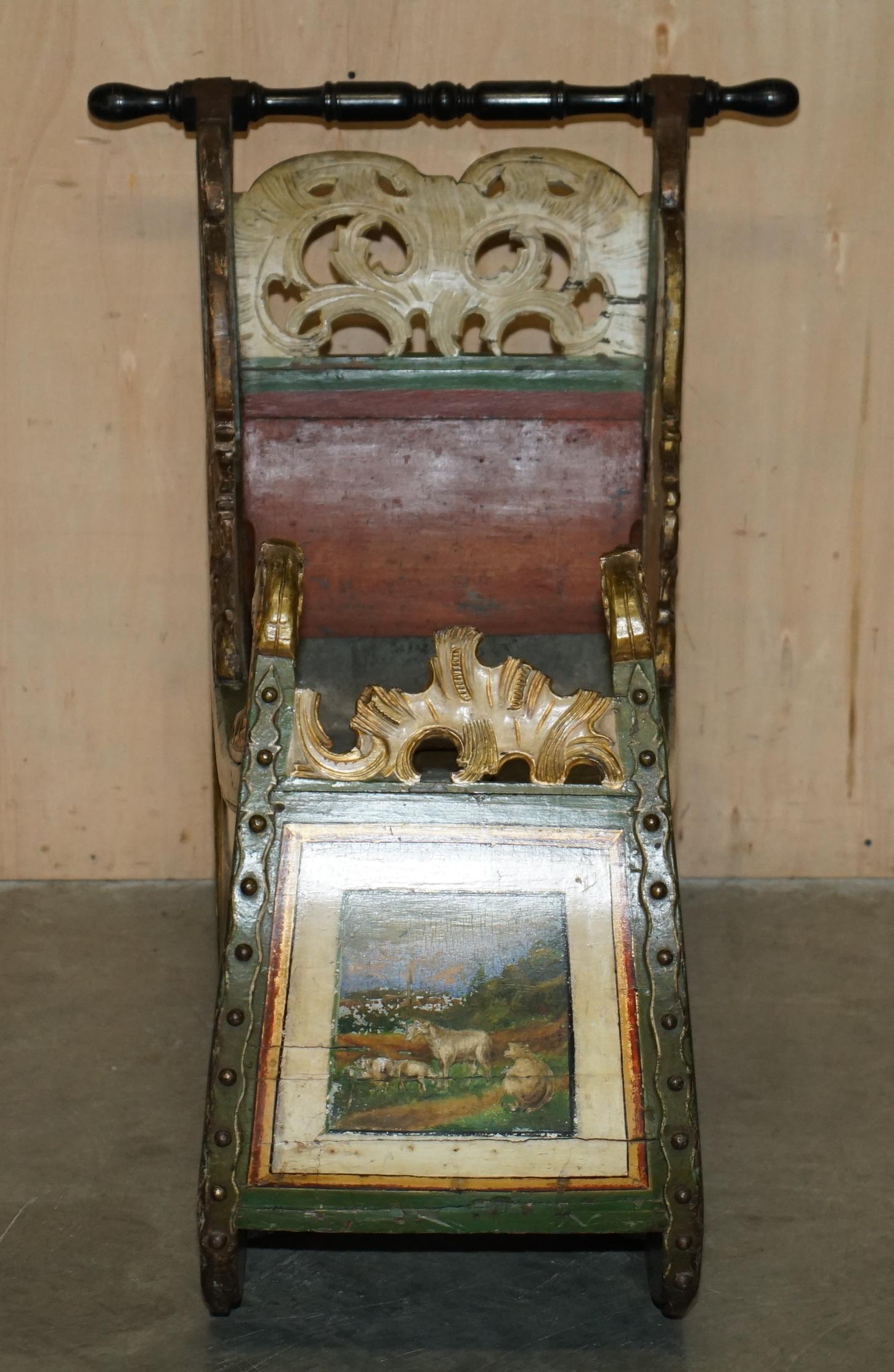 Royal House Antiques

Royal House Antiques is delighted to offer for sale this stunning highly decorative hand made Dutch Children's sleigh with the original zinc lining and painted finish

Please note the delivery fee listed is just a guide, it
