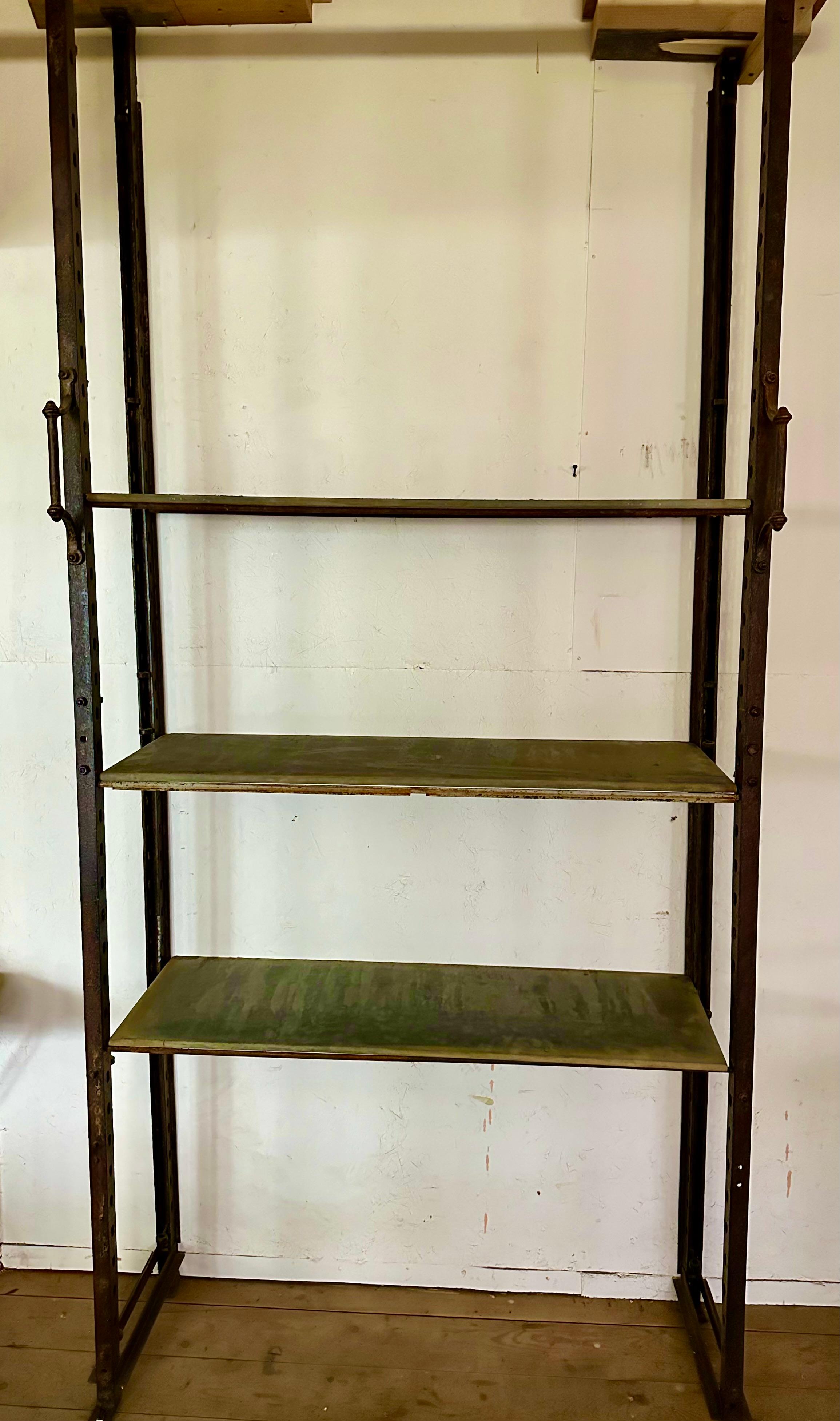 Original Antique Dutch Industrial Etagere in Iron and Slate For Sale 6