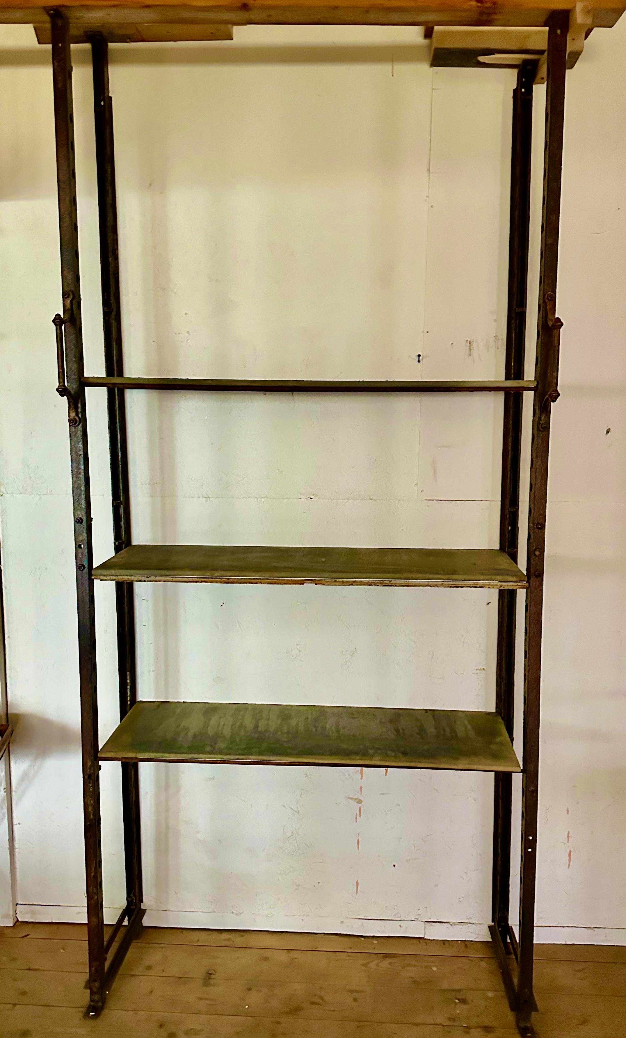 Original Antique Dutch Industrial Etagere in Iron and Slate For Sale 8