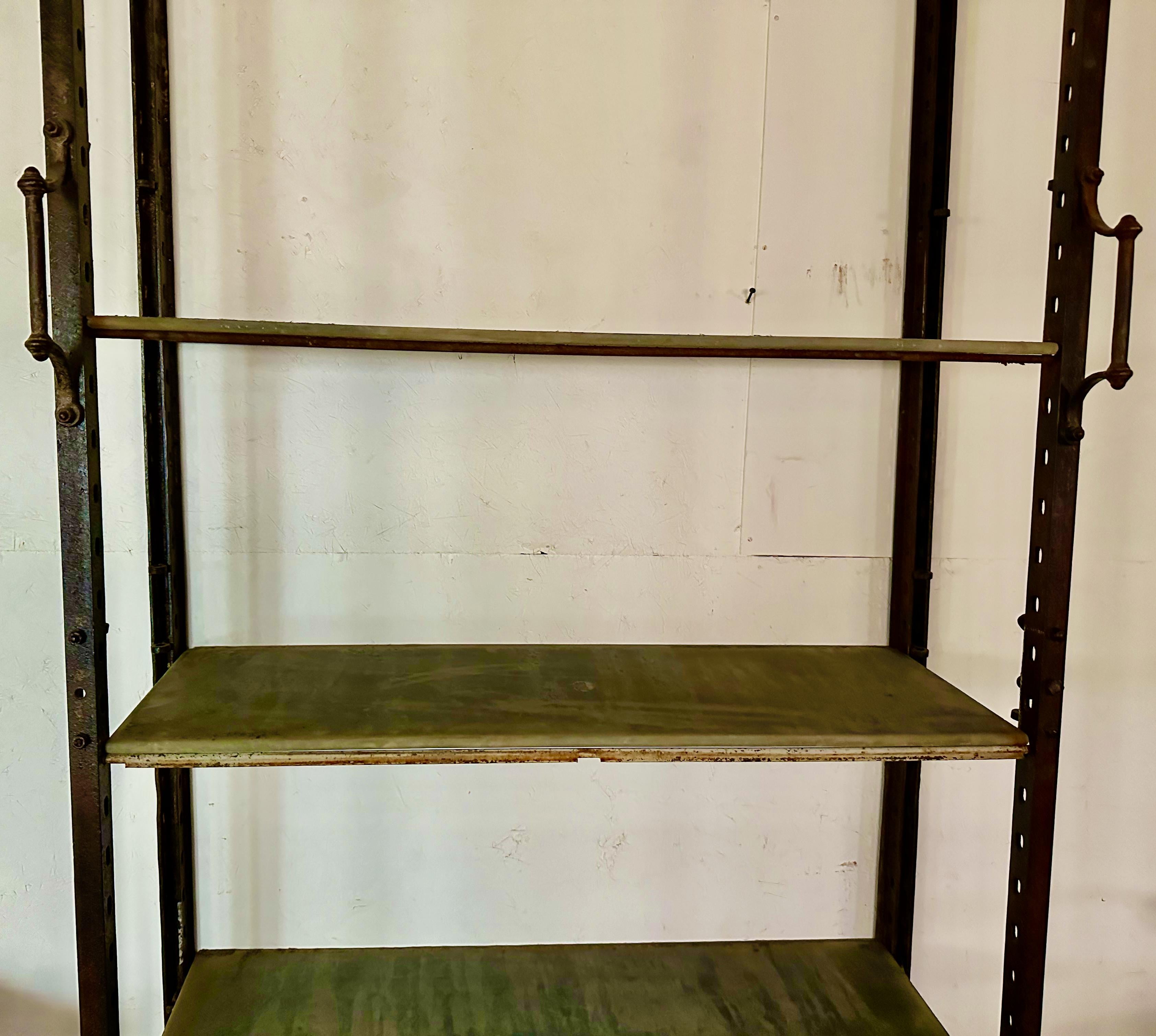 Original Antique Dutch Industrial Etagere in Iron and Slate For Sale 11