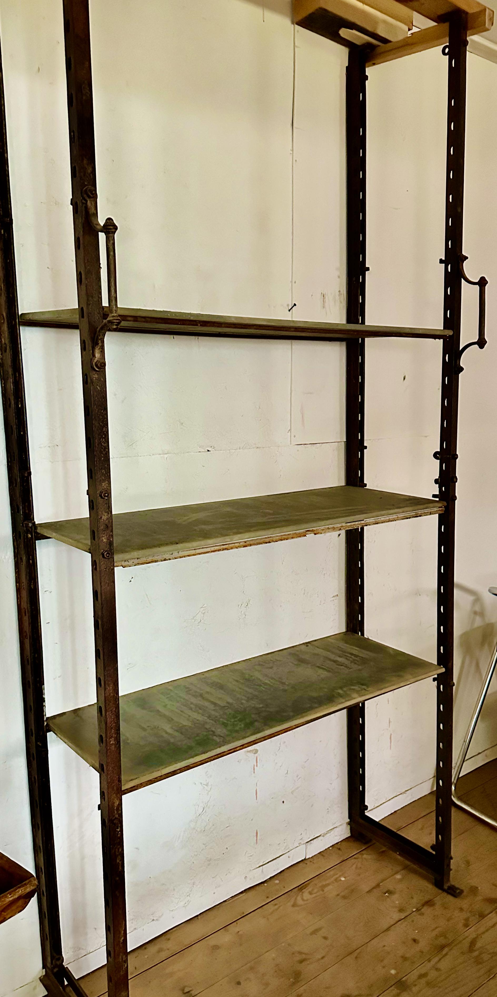 Original Antique Dutch Industrial Etagere in Iron and Slate For Sale 12