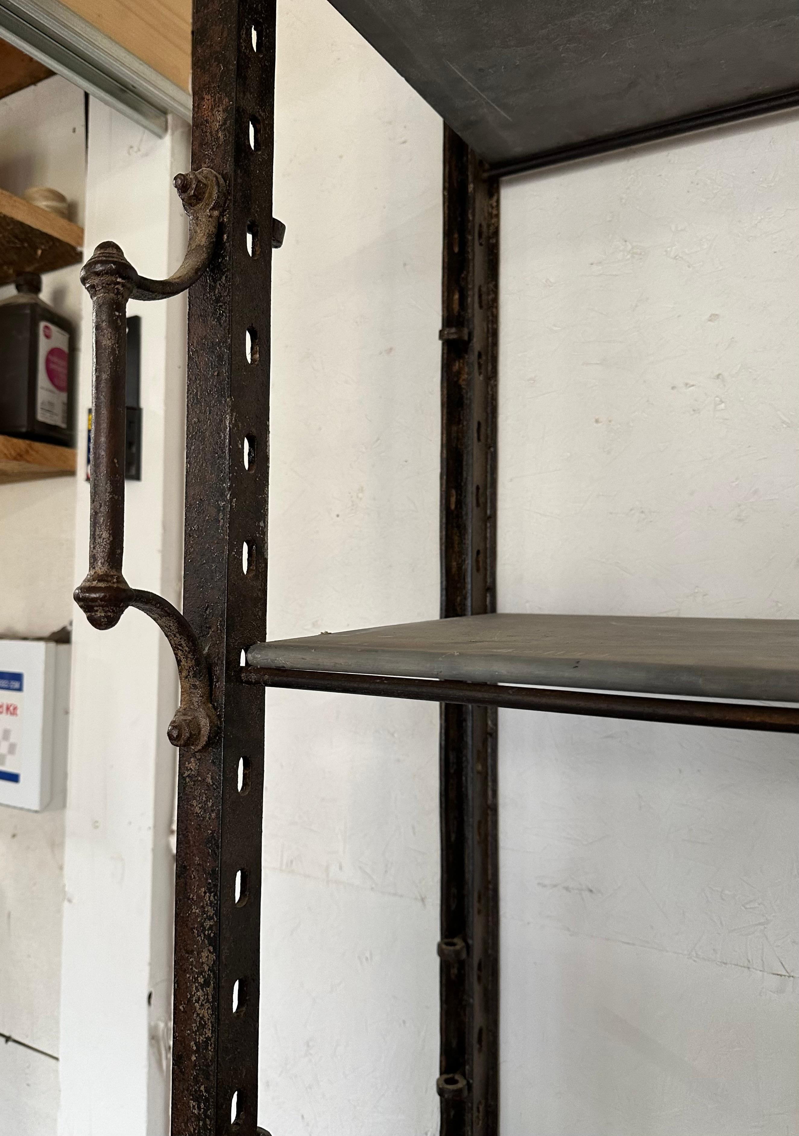 Original Antique Dutch Industrial Etagere in Iron and Slate In Good Condition For Sale In Sheffield, MA