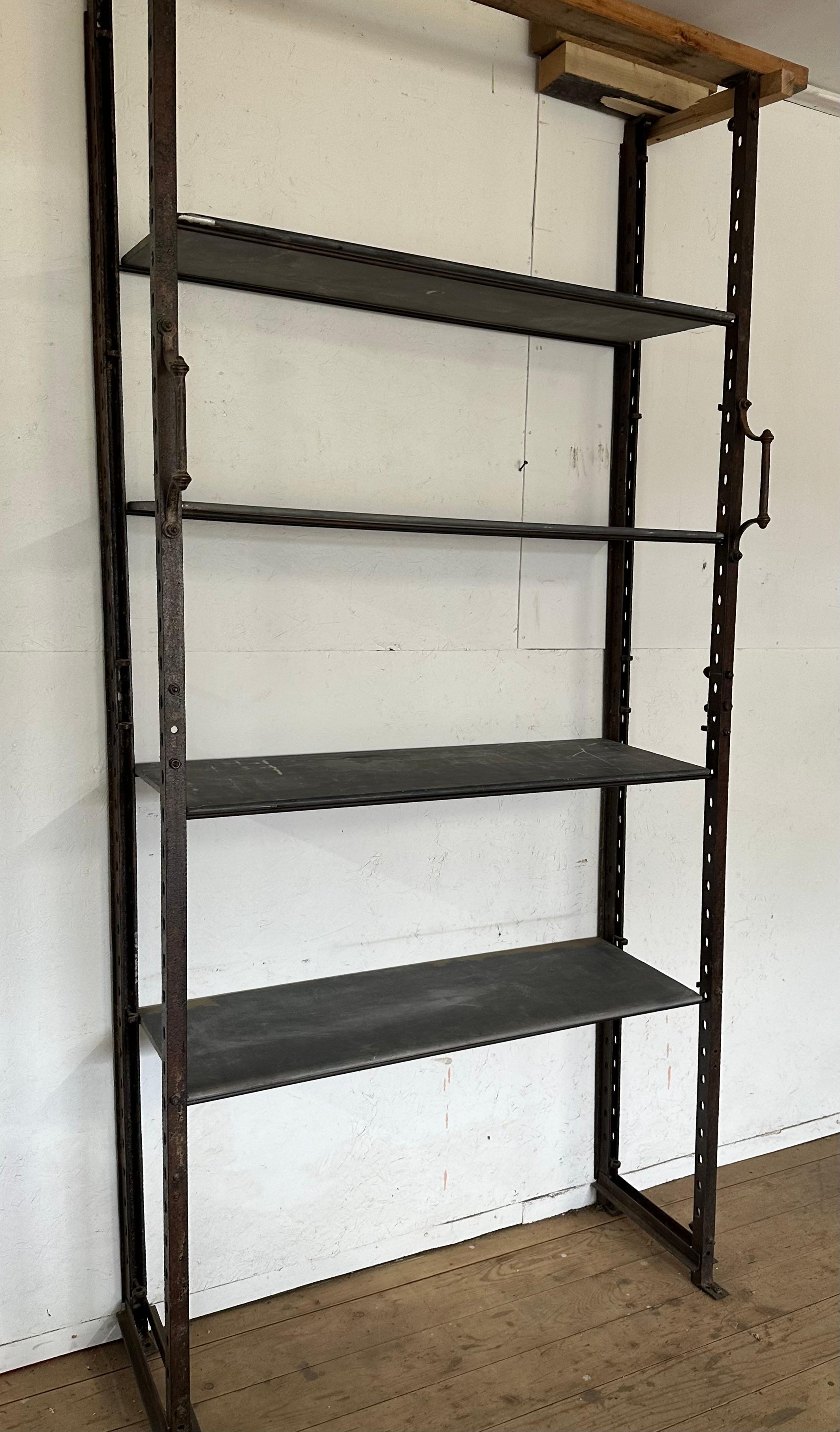 19th Century Original Antique Dutch Industrial Etagere in Iron and Slate For Sale
