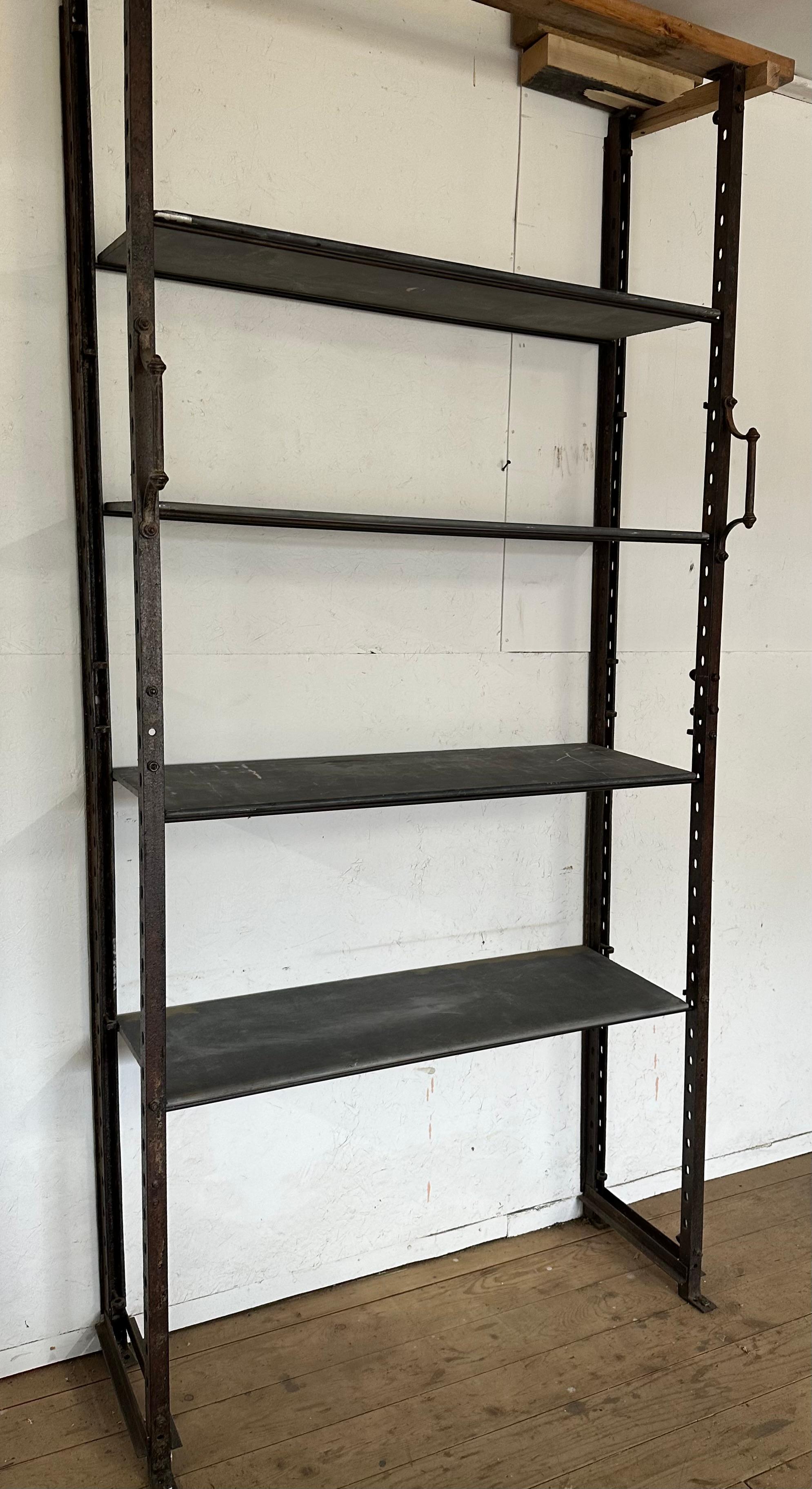 Original Antique Dutch Industrial Etagere in Iron and Slate For Sale 1