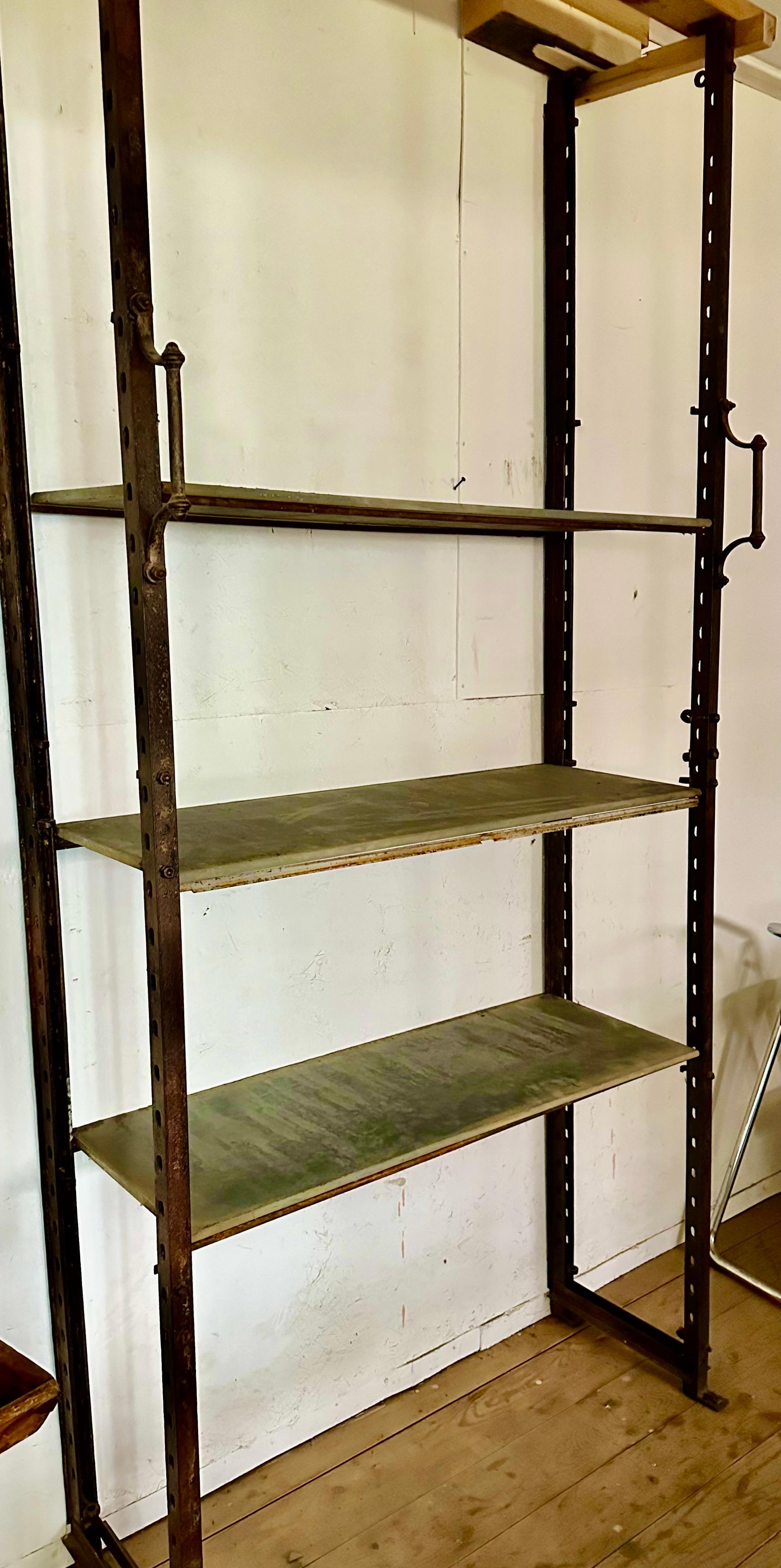 Original Antique Dutch Industrial Etagere in Iron and Slate For Sale 2