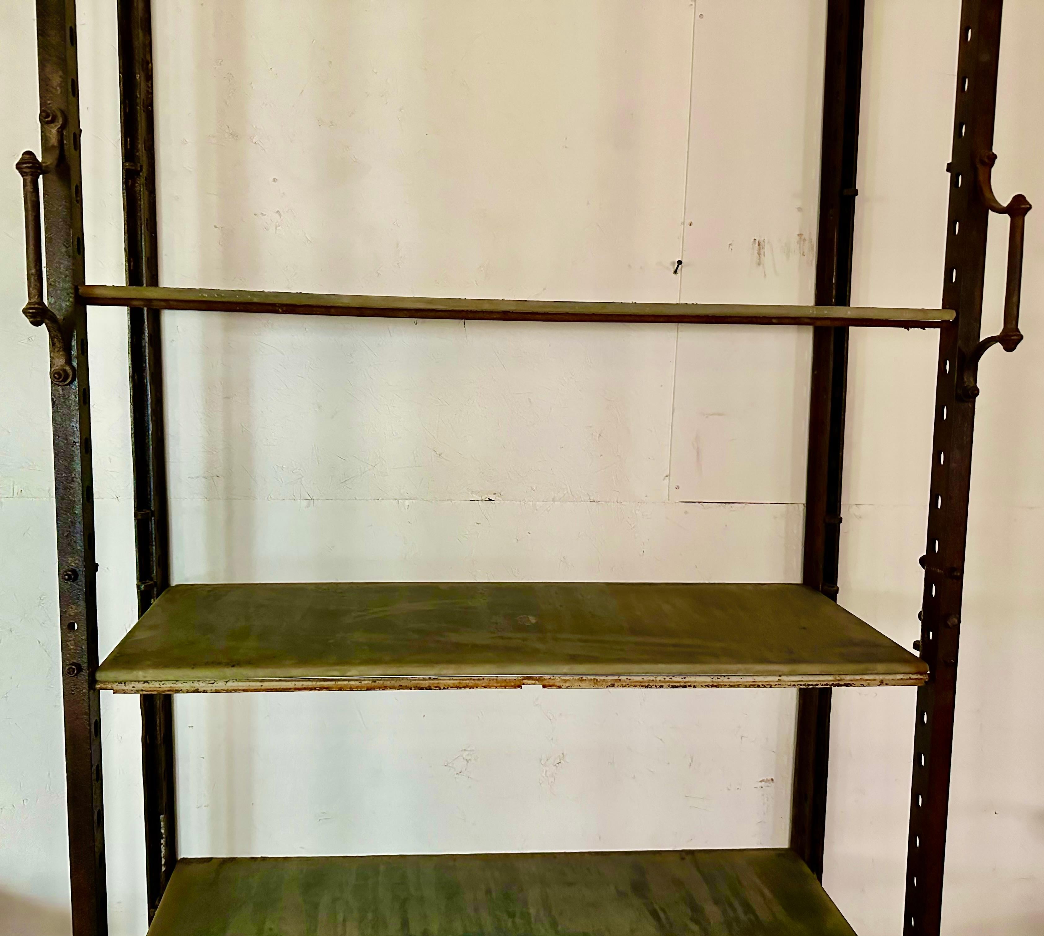 Original Antique Dutch Industrial Etagere in Iron and Slate For Sale 3