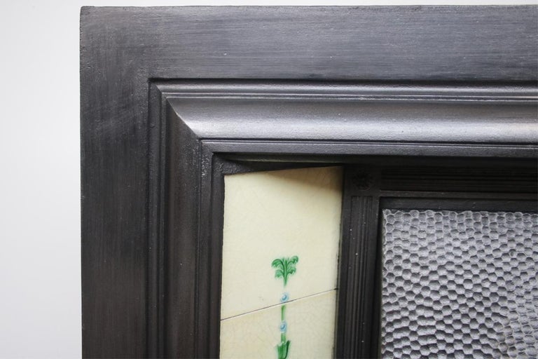 Original Antique Edwardian Art Nouveau Cast Iron Fireplace Insert