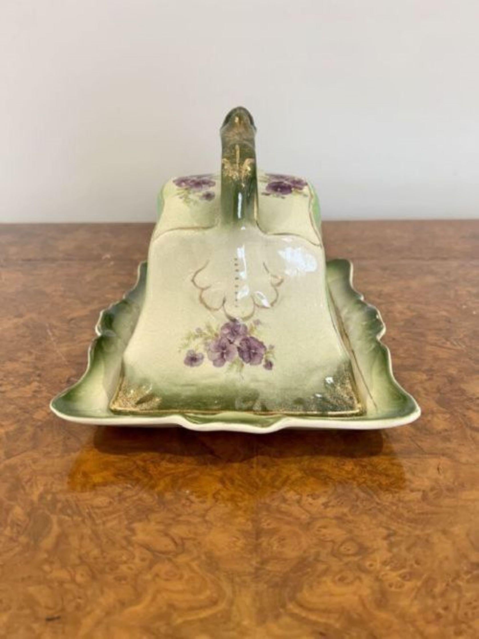 20th Century Original antique Edwardian cheese dish and cover For Sale