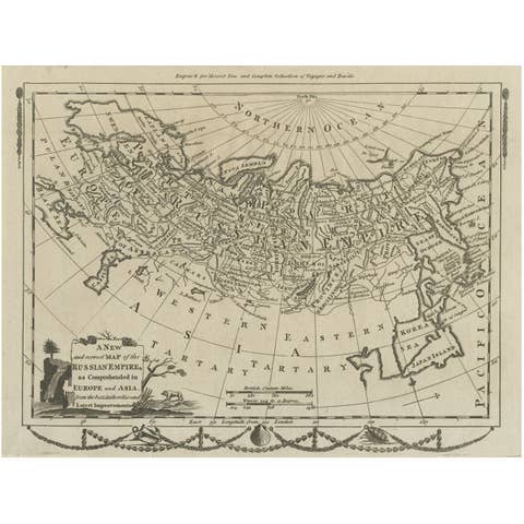 Original Antique Engraved Map of the Russian Empire, 1778