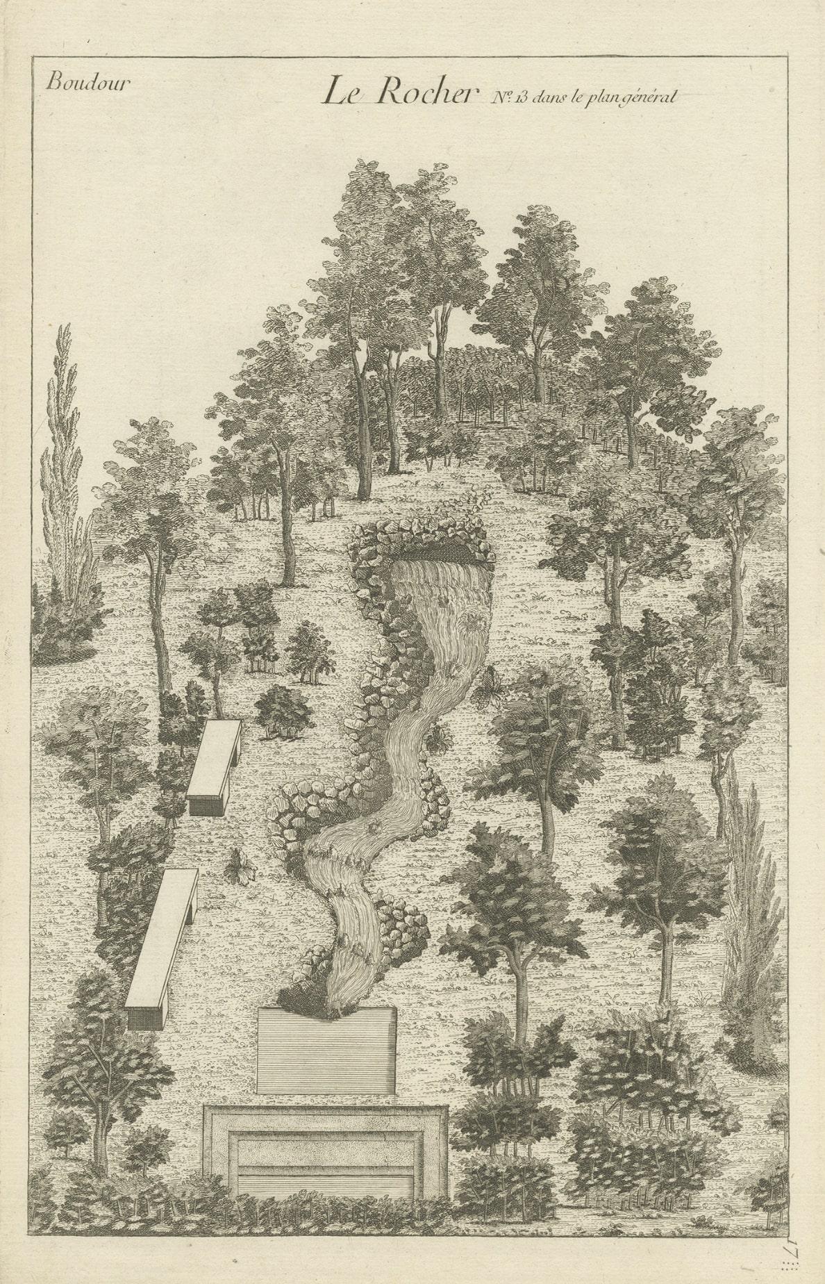 Papier Gravure ancienne d'origine d'une formation rocheuse, vers 1785 en vente
