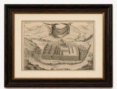 Original Antique Engraving of an Inca Palace in Peru by Jorge Juan & Ulloa, 1748
