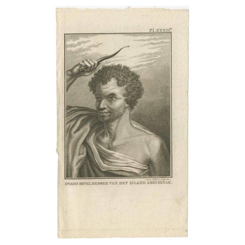 Original Antique Engraving of Otago by Cook, 1803