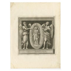 Original Antique Engraving of Saint Natalie, 1762