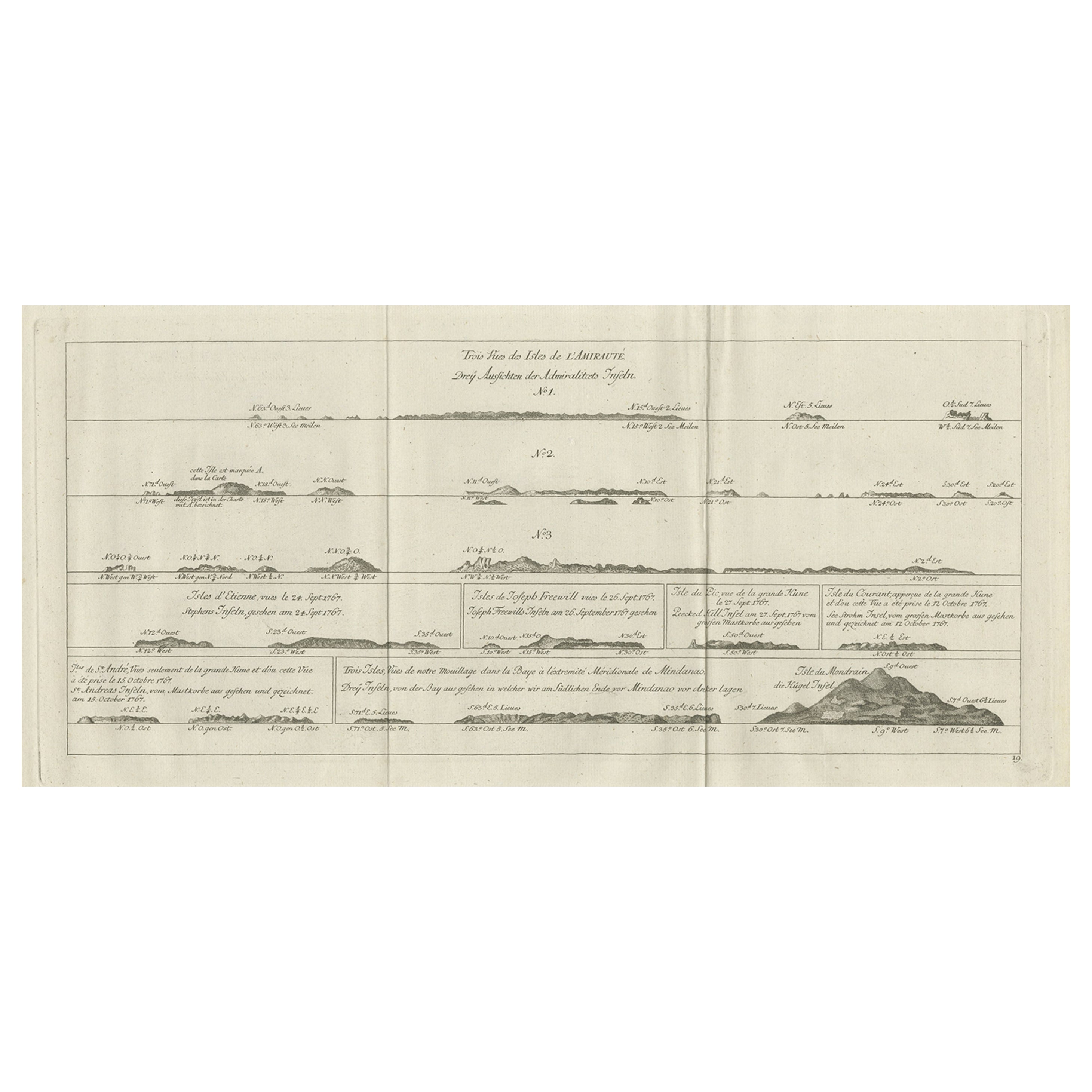 Incisione antica originale delle Isole dell'Ammiragliato "Arcipelago Bismarck", 1774