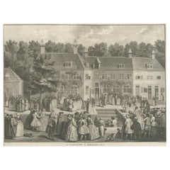Antiker Originalstich der Taufe von Christen in den Niederlanden, 17