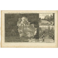 Original Antique Engraving of the Cave of Saint-Leu in France, C.1785