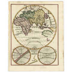 Original Antique Engraving of the Eastern Hemisphere, c.1700
