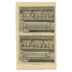 Gravure ancienne d'origine de divers dieux chinois, 1726