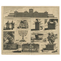 Original Antique Engraving with Ten Depictions of Religious Icons, ca.1710