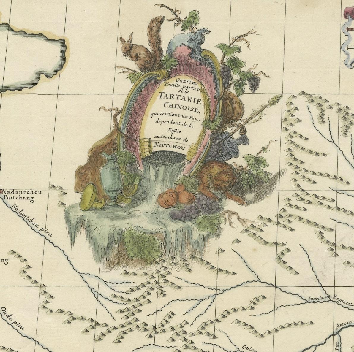 The antique map titled 
