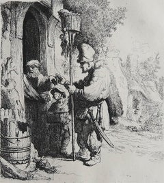 Original Antique Etching By A.Durand After Rembrandt. C.1900
