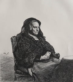 Original Antique Etching By A.Durand After Rembrandt. C.1900