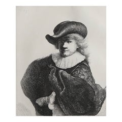 Original Antique Etching By A.Durand After Rembrandt. C.1900