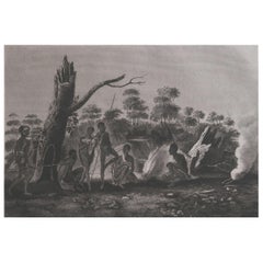 Antiker ethnografischer Druck, Figuren, New South Wales, Australien, 1809