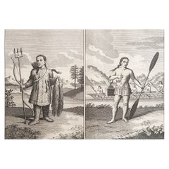 Impression ethnographique originale et ancienne des autochtones autochtones. C.1780