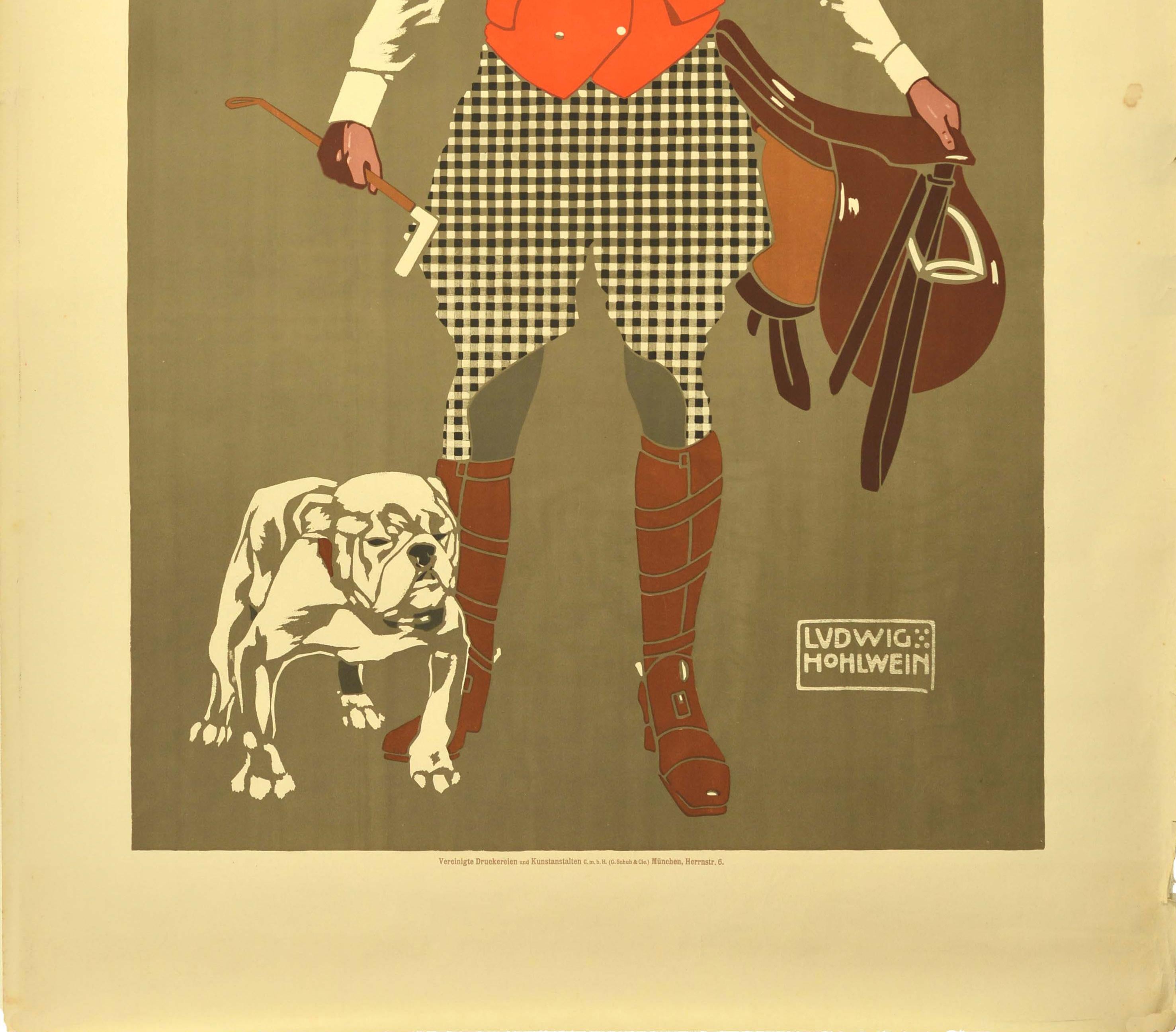 Affiche publicitaire originale et ancienne de vêtements de mode Hermann Scherrer Hohlwein Bon état - En vente à London, GB