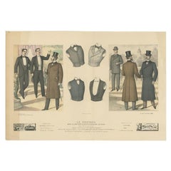 Impression originale et ancienne de mode pour hommes, publiée en novembre 1898