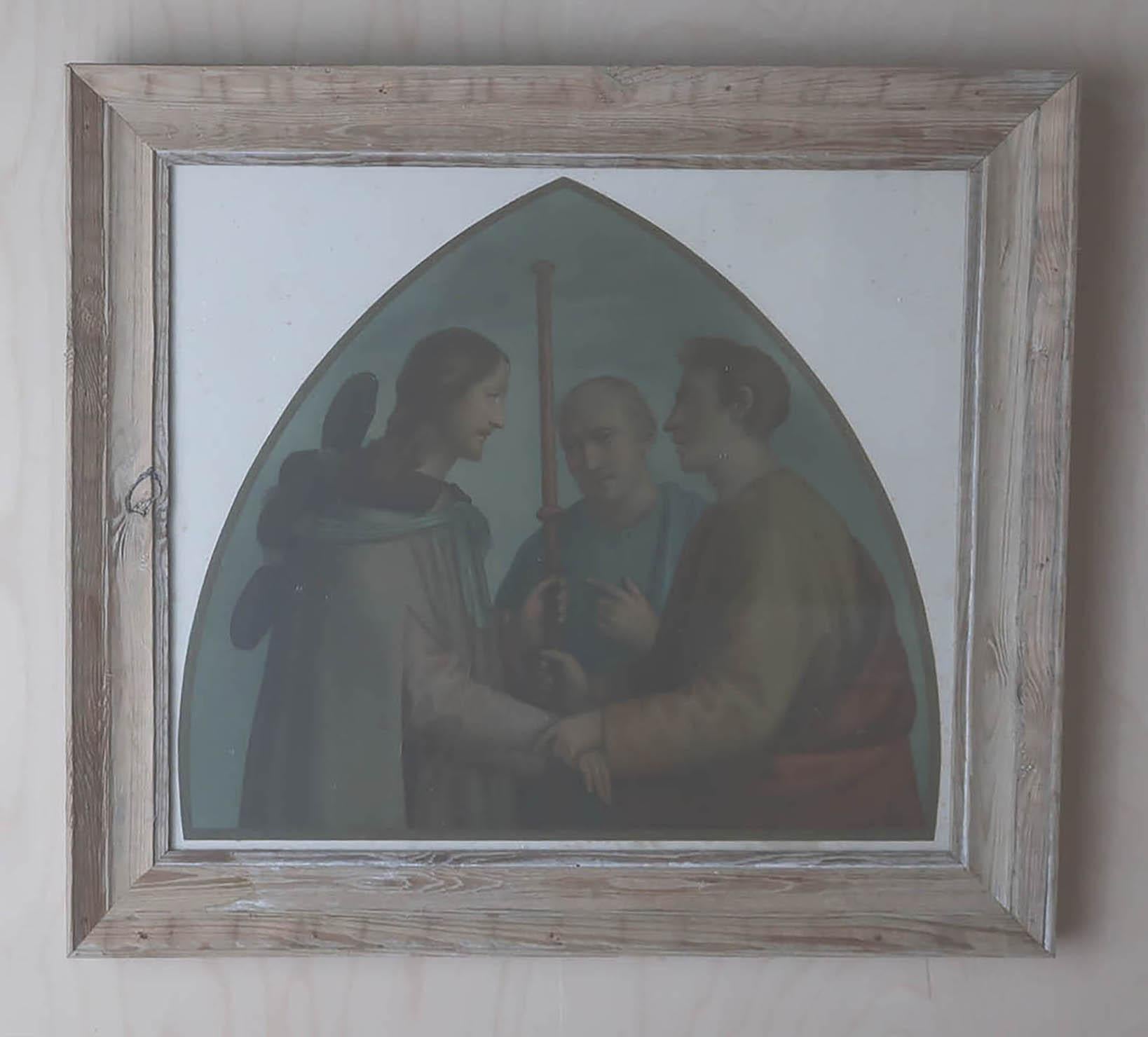 Great image of a Renaissance fresco by Fra Bartolomeo

Chromo-lithograph 

Published, C.1870

Presented in an antique distressed pine frame






