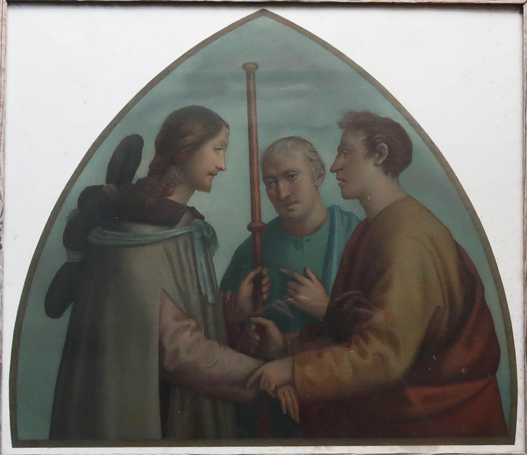 Anglais Impression d'origine encadrée d'après Fra Bartolomeo. C.1870 en vente