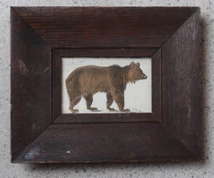 Original Antique Framed Print of a Brown Bear, 1847