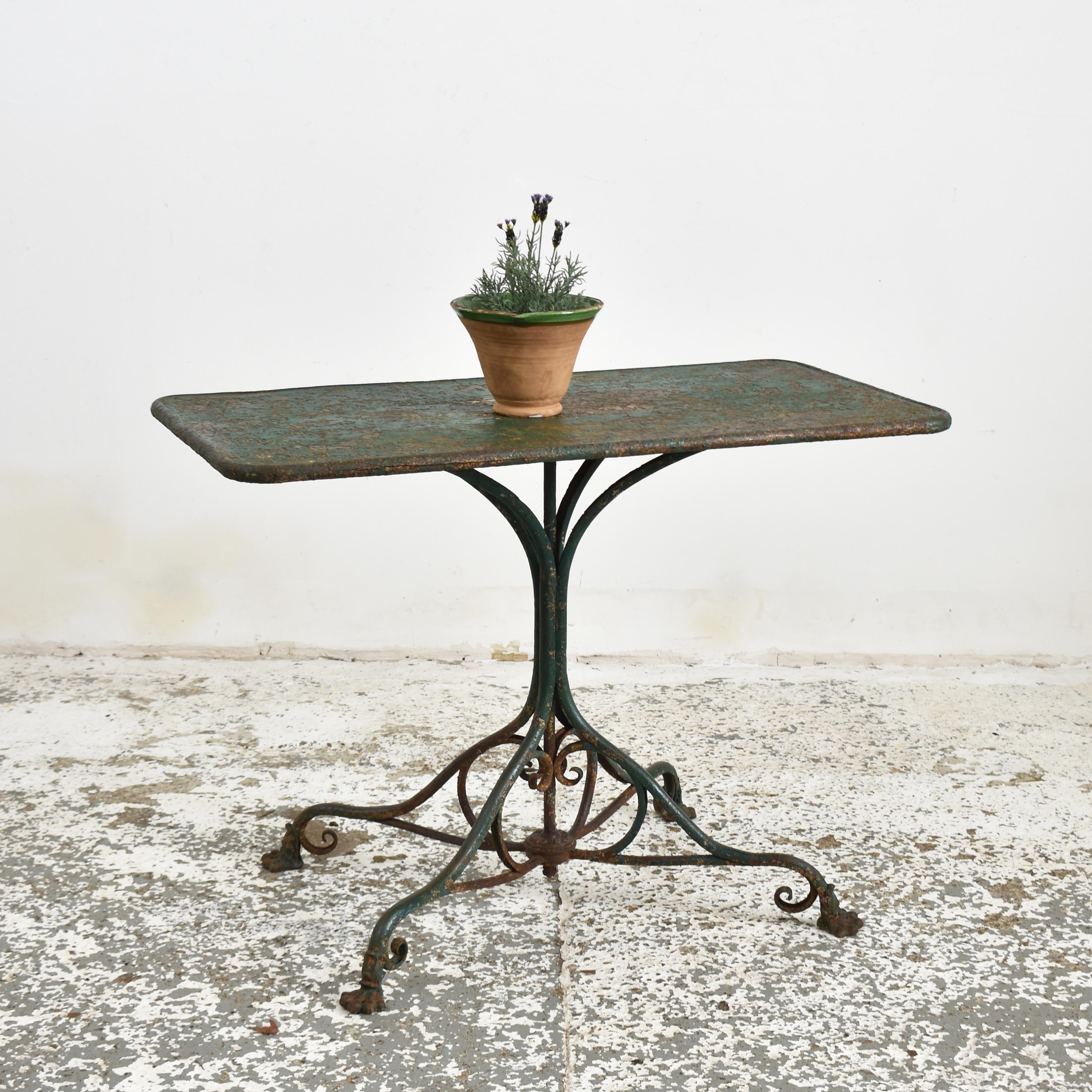 French Provincial Original Antique French Arras Wrought Iron Garden Table