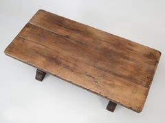 Original Antique French Farm or Trestle Table, circa 200 Years Old, Unrestored