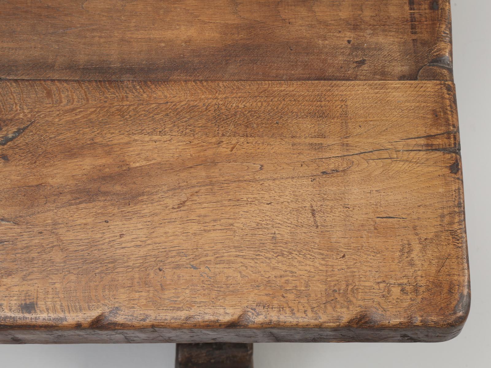 Early 19th Century Original Antique French Farm or Trestle Table, circa 200 Years Old, Unrestored