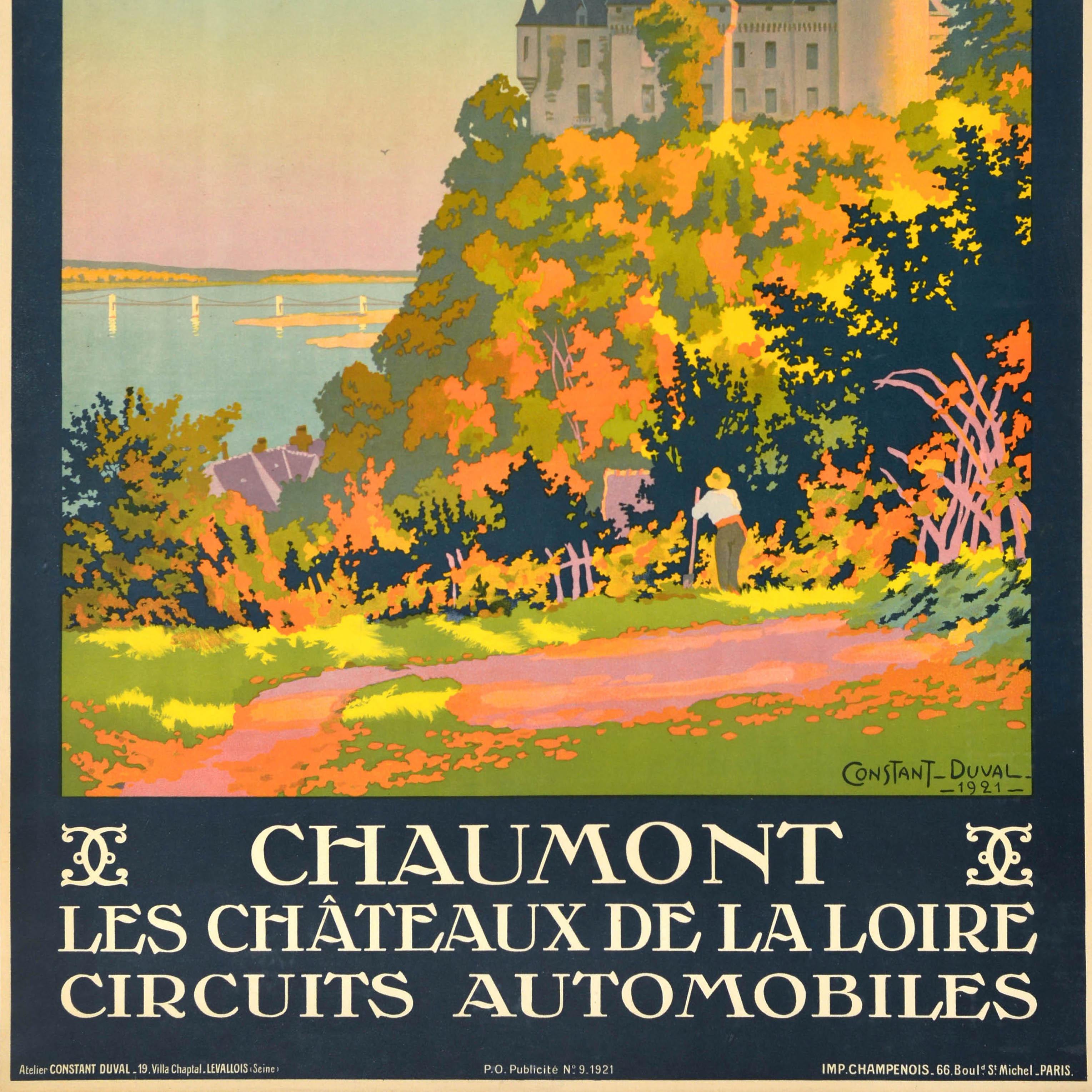 Original Antique French Railways Travel Poster Chaumont Loire Valley Castle Bon état - En vente à London, GB